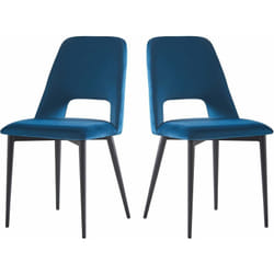 Habitat Et Jardin - Set di 2 sedie in velluto 'Fedora' - Blu scuro
