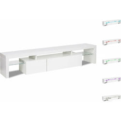Habitat Et Jardin - Mobile tv laccato led 'Tina' - 187,5 x 34 x 38 cm - Bianco
