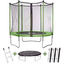 Trampolino per bambini - Ø 1,8 m - Con rete, scala, copertura e kit di ancoraggio - Acciaio/Polipropilene Yoopi Trampolino I ...