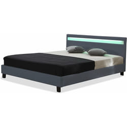 Letto con led "Maria" - 140 x 190 cm - Grigio