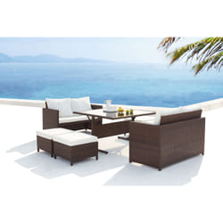 Concept Usine Noumea set mobili da esterno Marrone, Bianco