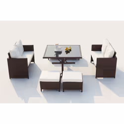 Concept Usine Noumea set mobili da esterno Marrone, Bianco