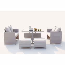 Concept Usine Noumea set mobili da esterno Grigio, Bianco