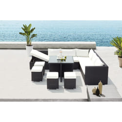 Concept Usine Fidji set mobili da esterno Nero, Bianco