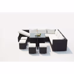 Concept Usine Fidji set mobili da esterno Nero, Bianco