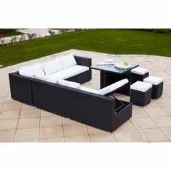 Concept Usine Fidji set mobili da esterno Nero, Bianco