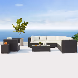 Concept Usine Salento set mobili da esterno Nero, Bianco