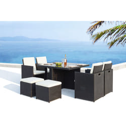 Concept Usine Monaco set mobili da esterno Nero, Bianco