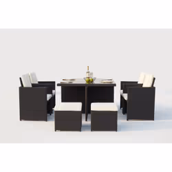 Concept Usine Monaco set mobili da esterno Nero, Bianco
