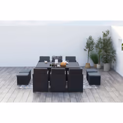 Concept Usine Monaco set mobili da esterno Nero, Grigio