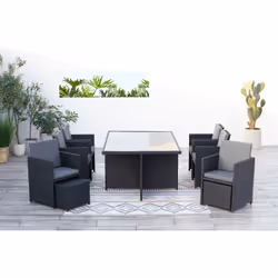 Concept Usine Monaco set mobili da esterno Nero, Grigio