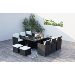 Concept Usine Monaco set mobili da esterno Nero, Bianco