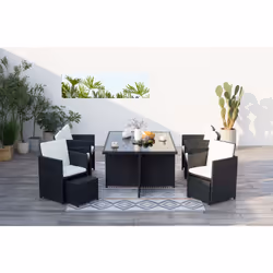 Concept Usine Monaco set mobili da esterno Nero, Bianco
