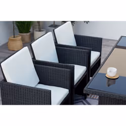 Concept Usine Monaco set mobili da esterno Nero, Bianco