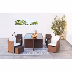 Concept Usine Monaco set mobili da esterno Marrone, Bianco