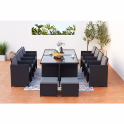 Concept Usine Monaco set mobili da esterno Nero, Grigio