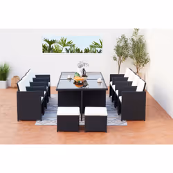 Concept Usine Monaco set mobili da esterno Nero, Bianco