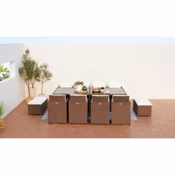 Concept Usine Monaco set mobili da esterno Marrone, Bianco