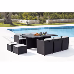 Concept Usine Sunset set mobili da esterno Nero, Bianco