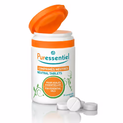 Puressentiel Compresse Neutre sono ideali per l'assunzione orale di oli essenziali. Senza zuccheri, glutine e conservanti, of ...