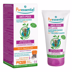 Puressential Shampoo Maschera è uno shampoo trattante 2 in 1 utile per eliminare pidocchi, larve e lendini lasciando i capell ...