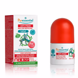 Puressentiel SOS è un roll on antizanzare appositamente progettato per i bambini dai 6 mesi. 100% di origine vegetale derivat ...