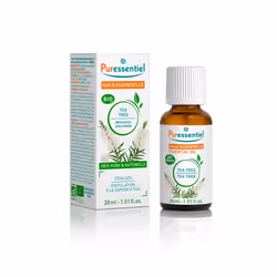 Puressentiel Tea Tree è un olio essenziale per infezioni alla gola. Flacone da 30ml. 