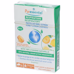 Puressentiel Pastiglie sono pastiglie 100% vegetali, ideali per il mal di gola e per la perdita di voce. 20 Pastiglie
