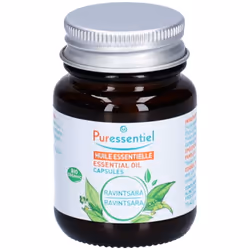 Puressentiel Olio Essenziale Ravintsara è un olio essenziale in capsule utile per il benessere delle vie respiratorie. Baratt ...