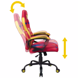 Subsonic SA5573-W1 sedia per videogioco Sedia da gaming per PC Sedia imbottita tappezzata Blu, Rosso, Giallo - Vista aggiuntiva 6