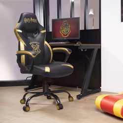 Subsonic Junior Hogwarts Sedia da gaming per PC Sedia imbottita tappezzata Nero, Giallo - Vista aggiuntiva 4