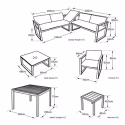 Happy Garden 1272GW set mobili da esterno Bianco - Vista aggiuntiva 5