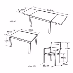Happy Garden SET1263-64GW set mobili da esterno Bianco - Vista aggiuntiva 5