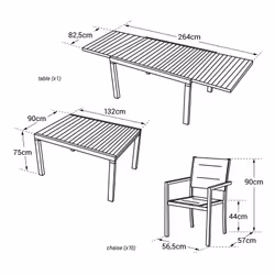 Happy Garden SET1265-64GW set mobili da esterno Bianco - Vista aggiuntiva 5