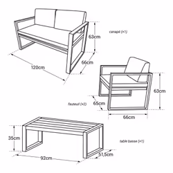 Happy Garden 1270GW set mobili da esterno Bianco - Vista aggiuntiva 5