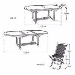 Happy Garden SETTEC02 set mobili da esterno Legno - Vista aggiuntiva 4