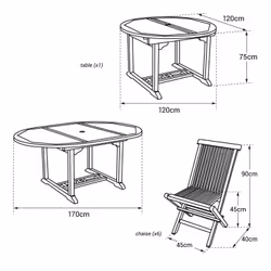 Happy Garden SETTEC03 set mobili da esterno Legno - Vista aggiuntiva 4