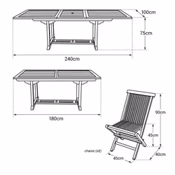 Happy Garden SETTEC05 set mobili da esterno Legno - Vista aggiuntiva 4