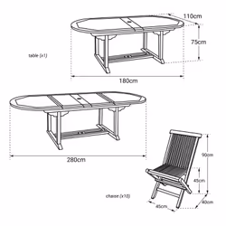 Happy Garden SETTEC12 set mobili da esterno Legno - Vista aggiuntiva 4