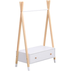 Armadio per bambini in legno e bianco con cassetto LOU