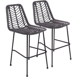 Set di 2 sgabelli da bar in rattan sintetico nero oka