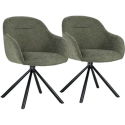 Set di 2 sedie in tessuto verde saffi