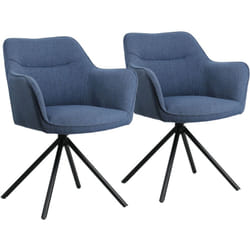 Set di 2 sedie in tessuto blu DANNA
