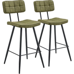 Set di 2 sgabelli da bar in similpelle verde fernand