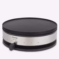 H.Koenig KREP56 crepiera 1500 W Nero, Acciaio inox