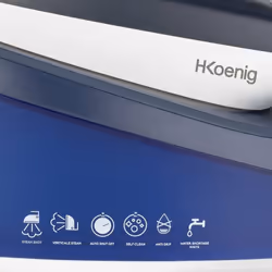 H.Koenig V7 ferro da stiro a caldaia 2600 W 1,5 L Piastra in Ceramica Blu, Bianco - Vista aggiuntiva 5
