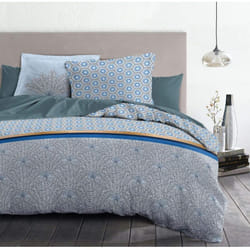Les Tendances - Home Linge Passion Copripiumino - 3 Pezzi 100% Cotone - 57 Fili 2 Persone - 220x240 cm louxor Blu