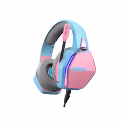 Oniverse Nebula Auricolare Cablato A Padiglione Gaming USB tipo A Ciano, Rosa - Vista aggiuntiva 2