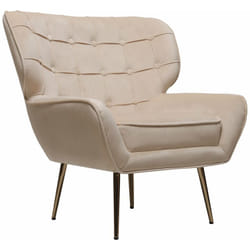 Habitat Et Jardin - Poltrona 'Austin' in velluto - 79 x 71 x 79,5 cm - Beige
