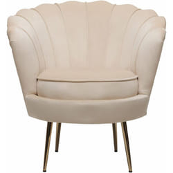 Habitat Et Jardin - Poltrona 'Floria' in velluto - 75 x 68 x 77,5 cm - Beige